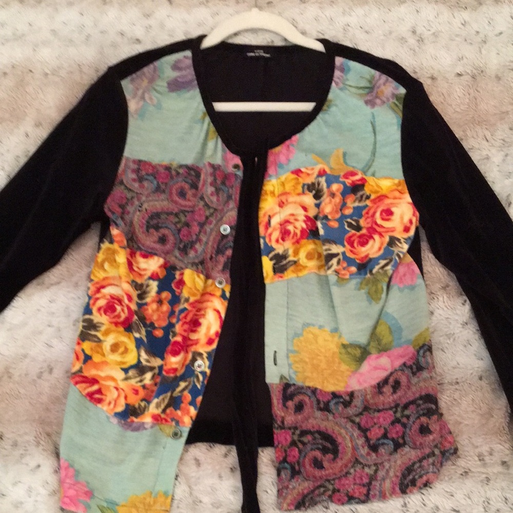 Tricot Comme des Garcons Floral Patchwork Cardigan - Vintage